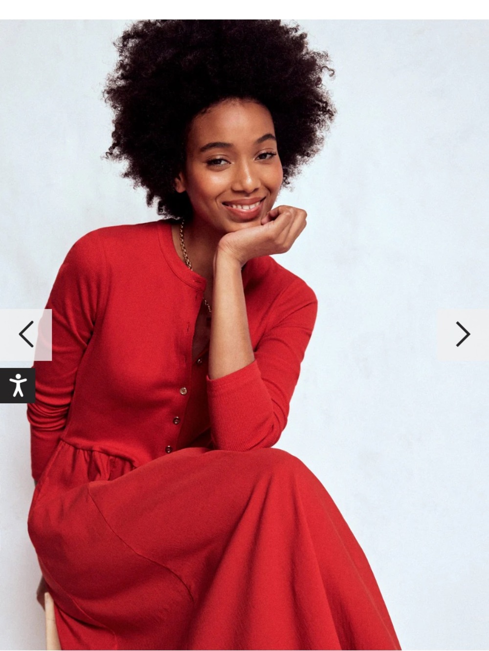 Boden Red Long-Sleeve Tie-Waist Maxi Dress - Picture 7 of 11